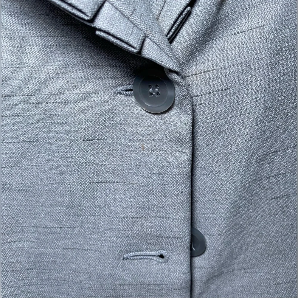 Alfred Dunner Women’s Blazer Jacket Gray‎ 3-Button Gray Trim Notch Collar 16P